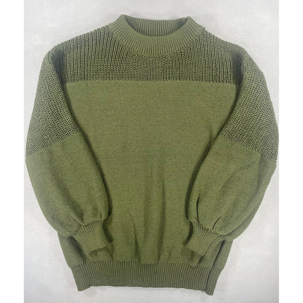 Dokotoo Knit Sweater Womens Small Olive Green Balloon Sleeve Mock Neck - Picture 2 of 7
